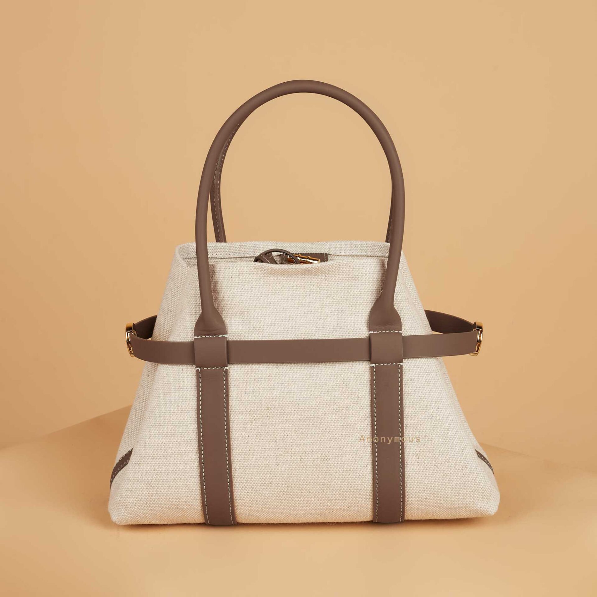 Anonymous Becca HandBag Ecru Canvas GHW No Brand (Tas kulit)