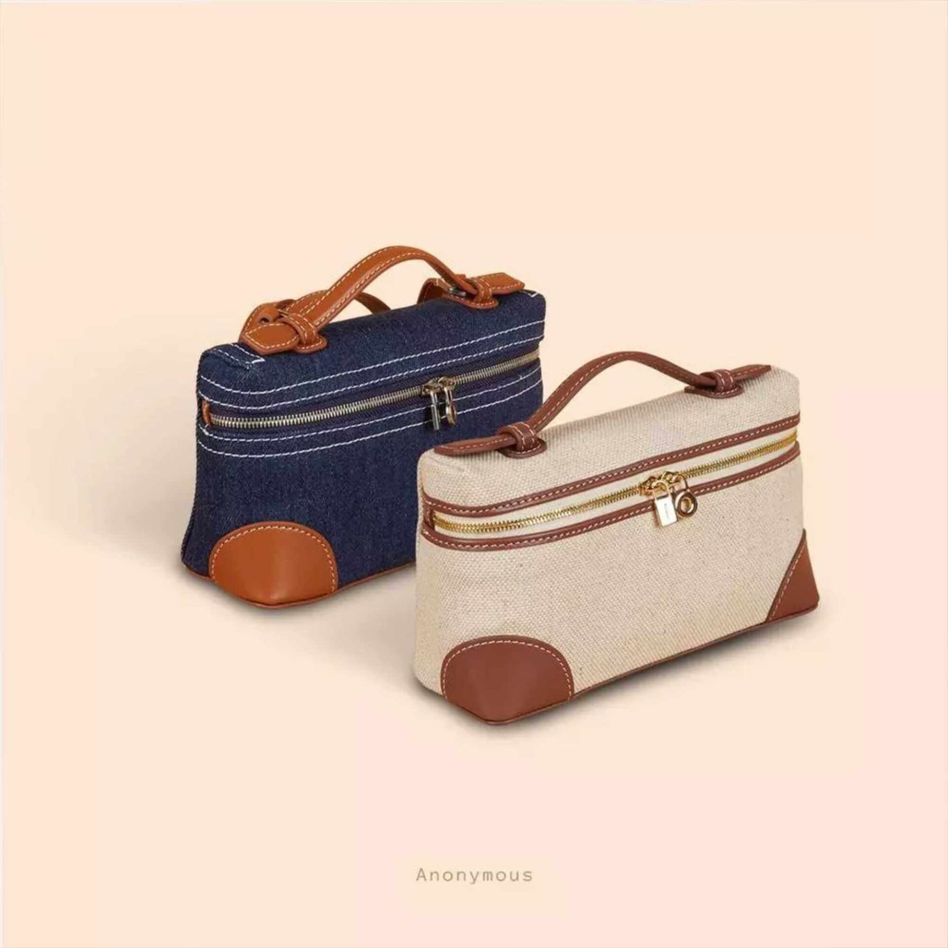 Anonymous Lola Bag 19 Canvas Encru Leather No Brand (Tas Kulit)